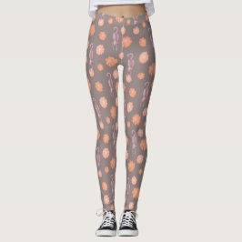 Leggings van katten en bloemen