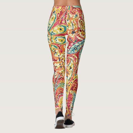 Leggings van kleurrijke bloem (Achterkant)