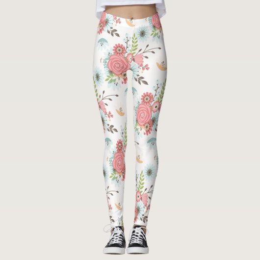 Leggings van kleurrijke Floral (Voorkant)