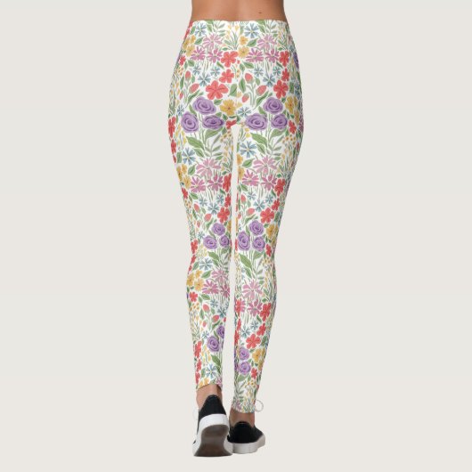 Leggings van kleurrijke Floral (Achterkant)