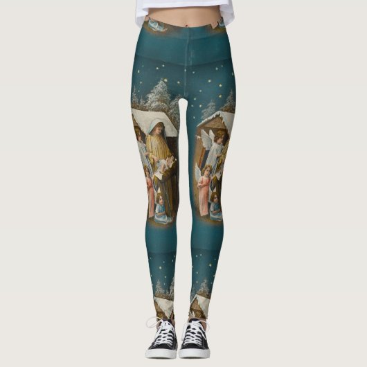 Leggings van kleurrijke nativiteitsscène (Voorkant)