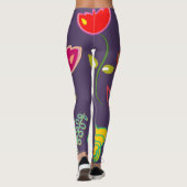 Leggings van kleurrijke Tulpen en bloemen (Achterkant)