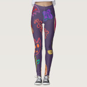 Leggings van kleurrijke Tulpen en bloemen (Voorkant)