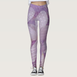 Leggings van lavendel en Paarse Abstracte flora