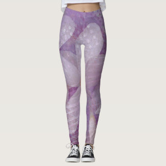 Leggings van lavendel en Paarse Abstracte flora
