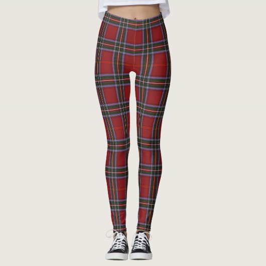 Leggings van meerkleurige rode speldenvrouwen (Voorkant)