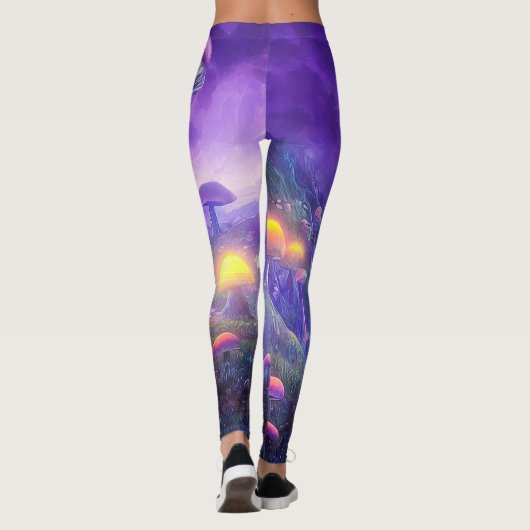 Leggings van Neon Fantasy Mushrooms (Achterkant)