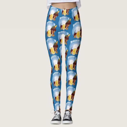 Leggings van Oktoberfest Beer en Dog (Voorkant)