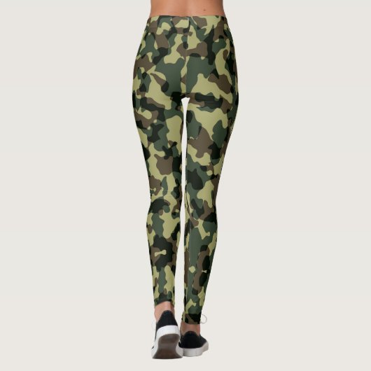 Leggings van Olive Green Camouflage (Achterkant)