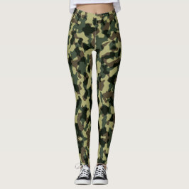 Leggings van Olive Green Camouflage