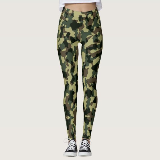 Leggings van Olive Green Camouflage (Voorkant)