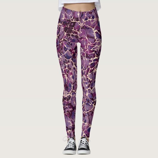  Leggings van Paars gemarmerd papier (Voorkant)