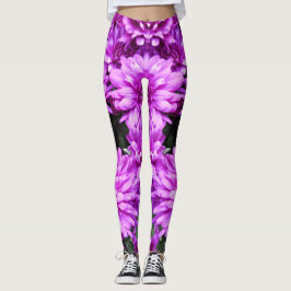 Leggings van paarse bloemen