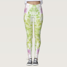 Leggings van paarse bloemen