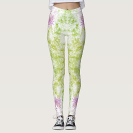 Leggings van paarse bloemen
