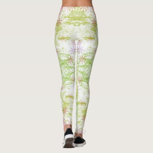 Leggings van paarse bloemen (Achterkant)