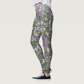 Leggings van Paarse en Witte snijbloemen (Links)