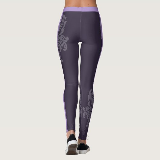 leggings van Paarse en zwarte dampen (Achterkant)