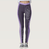 leggings van Paarse en zwarte dampen (Voorkant)