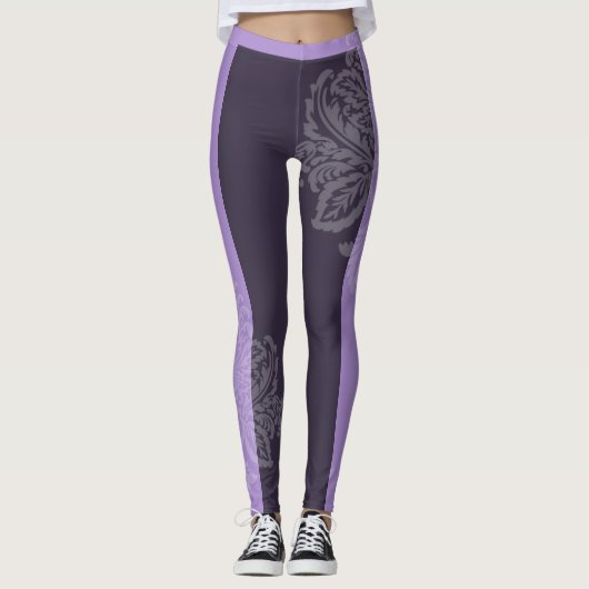 leggings van Paarse en zwarte dampen (Voorkant)