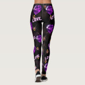 Leggings van Paarse harten en liefdesliefhebbers v (Achterkant)