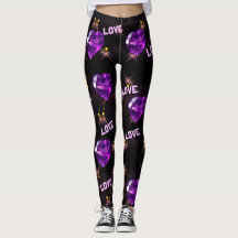 Leggings van Paarse harten en liefdesliefhebbers v