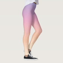 Leggings van Paarse, roze en perzikombre
