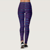 Leggings van Paarse sterrenstelsels en stripes (Achterkant)