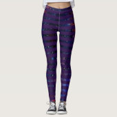 Leggings van Paarse sterrenstelsels en stripes (Voorkant)