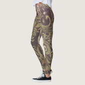 Leggings van Paisley Brocade in goud en bruin (Links)