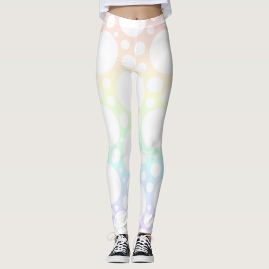 Leggings van pasta Rainbow Polka Dot (Voorkant)