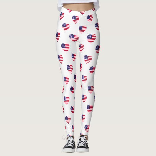 Leggings van Patriottische Amerikaanse vlaggen (Voorkant)