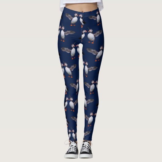 Leggings van Puffin Frenzy (marine) (Voorkant)