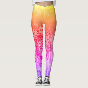 Leggings van Rainbow mandala lotus