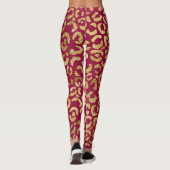 Leggings van Red en Gold Leopard Dance (Achterkant)