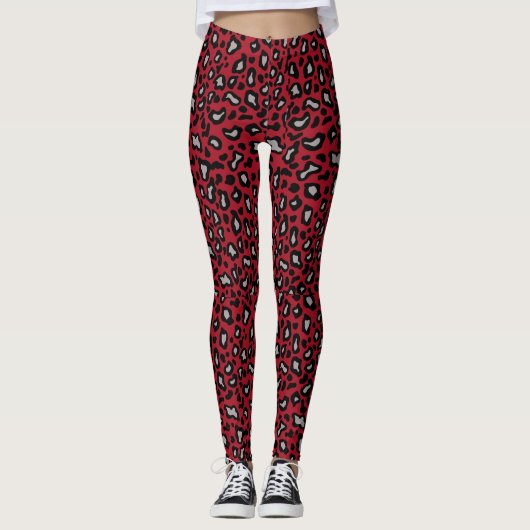 Leggings van Red Leopard (Voorkant)