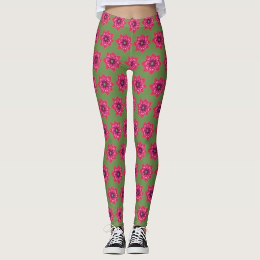 Leggings van rode bloem (Voorkant)