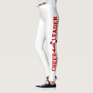 Leggings van rode en witte Cheerleader
