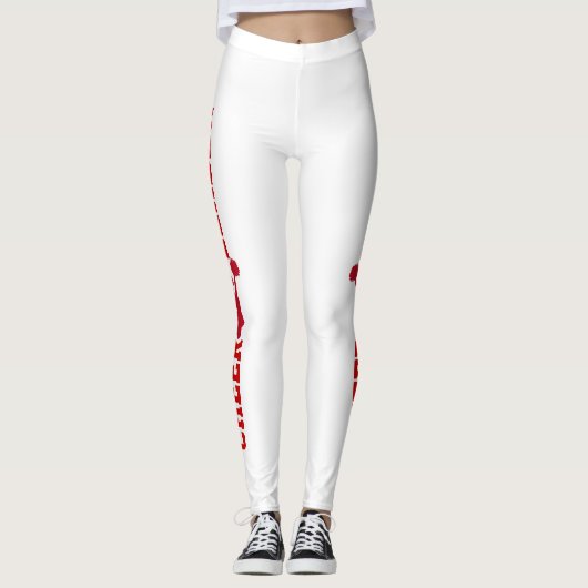 Leggings van rode en witte Cheerleader (Voorkant)