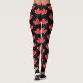 Leggings van rode en zwarte Canadese maaple Leaf (Achterkant)
