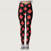 Leggings van rode en zwarte Canadese maaple Leaf (Voorkant)