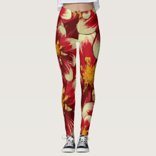 Leggings van rode Floral