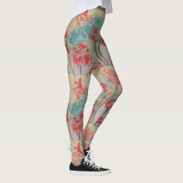 Leggings van rode Floral