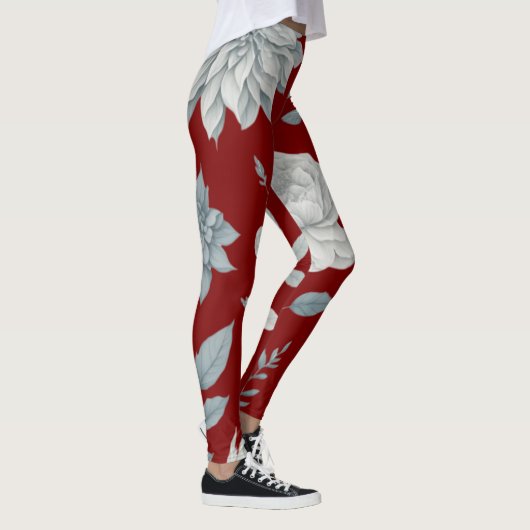 Leggings van rode Floral (Rechts)