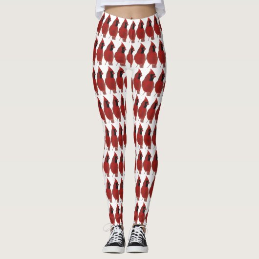 Leggings van rode kardinale vogels (Voorkant)