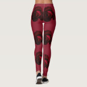 Leggings van rode rozen, yoghagons, actieve kledin (Achterkant)