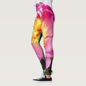 Leggings van roze en geel Dahlia Floral (Links)