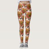 Leggings van roze en gele tulpen (Voorkant)