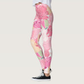 Leggings van roze, gele pony Floral (Links)