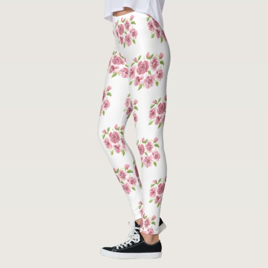 Leggings van roze posieën (Links)